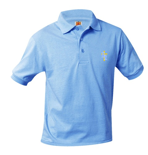 Holy Rosary | Light Blue Polo | K-5th